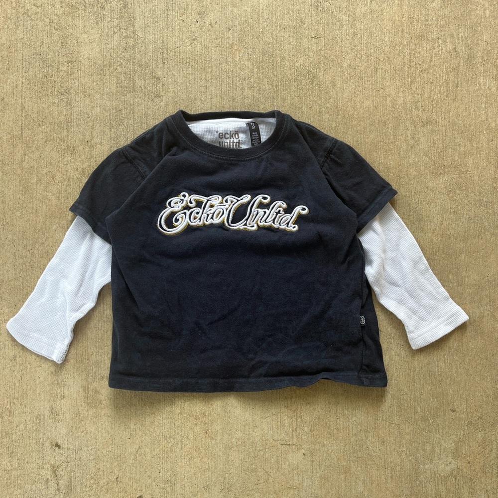Ecko Unlimited Navy Tee with White Sleeves for Kids